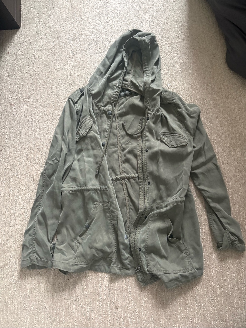 Hooded  Jacket - Olive Green